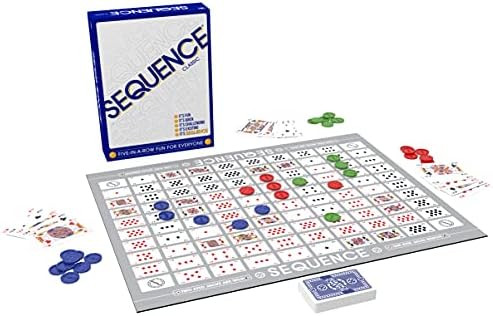 SEQUENCE- Original SEQUENCE Game with Folding Board, Cards and Chips by Jax ( Packaging may Vary ) W | Amazon (US)