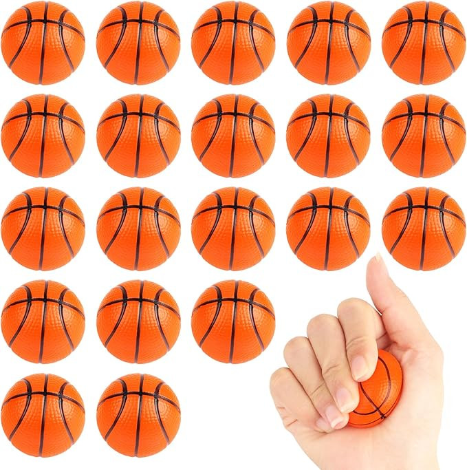 Mini Basketball Stress Balls 20 Packs Mini Basketball Foam Small Foam Squeeze Anxious Toy Sports ... | Amazon (US)