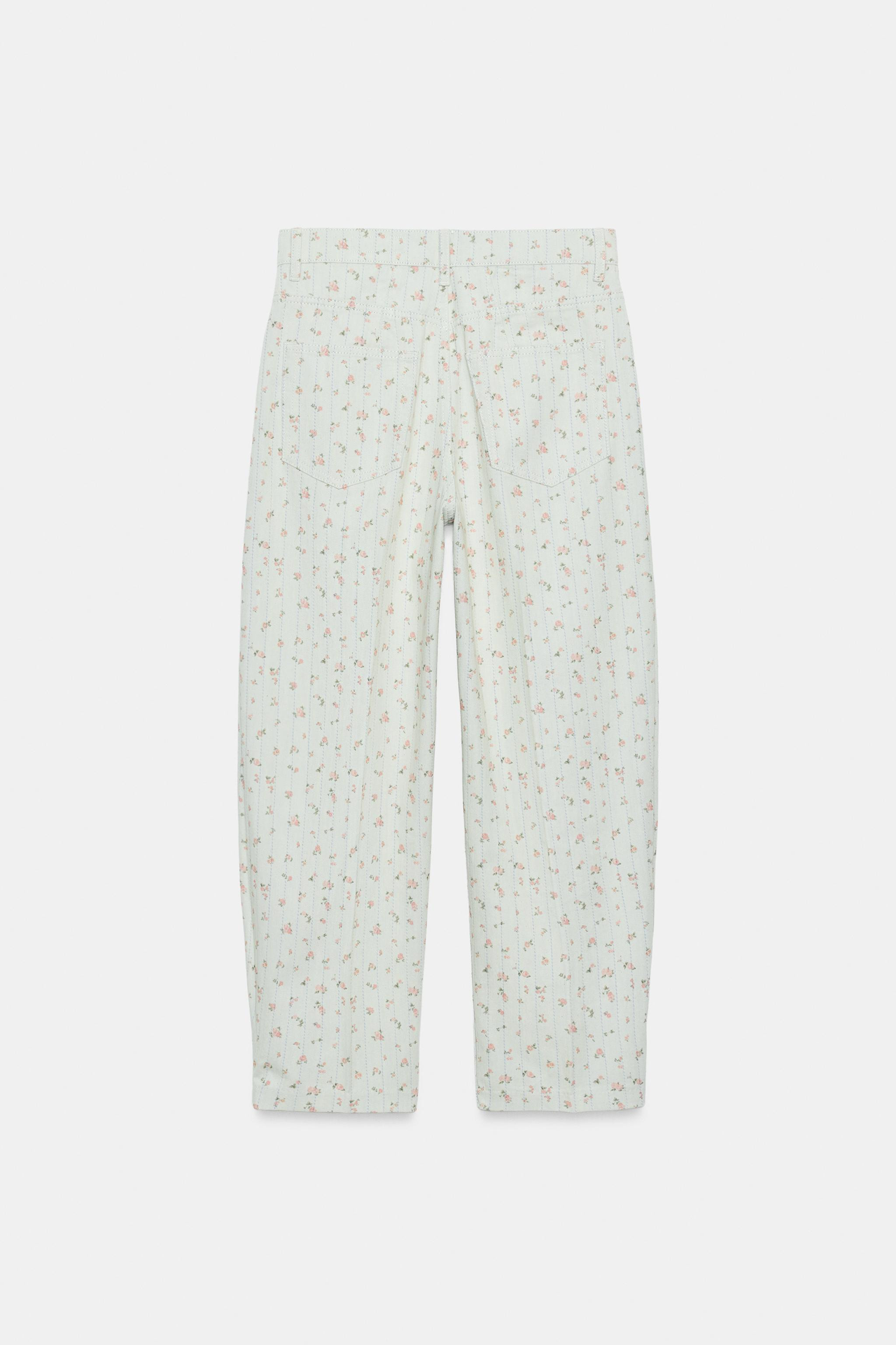 JEANS ZW COLLECTION TAPERED VITA ALTA A FIORI | Zara IT