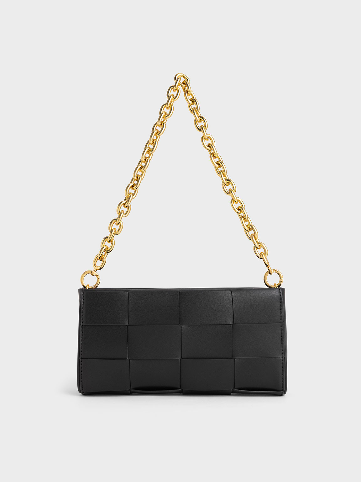 Woven Chain-Handle Bag
 - Black | Charles & Keith UK