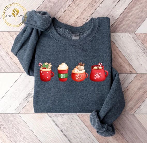 Christmas Coffee Sweatshirt, Cute Christmas Sweatshirt, Christmas Sweater, Christmas Sweatshirt for  | Etsy (US)