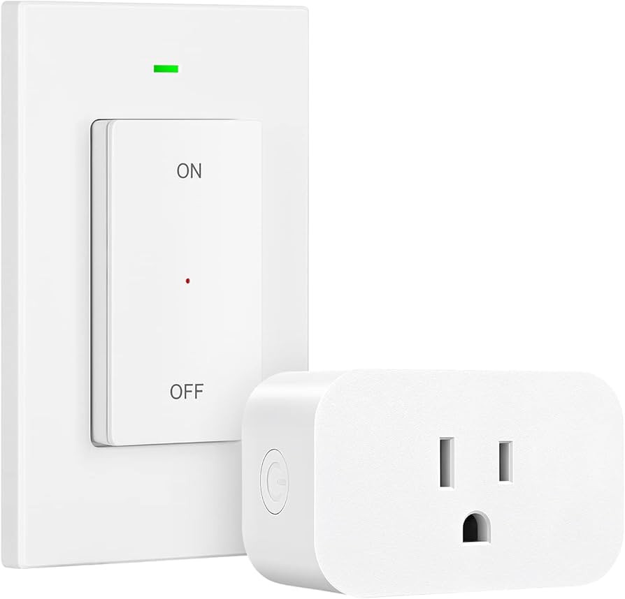 DEWENWILS Remote Control Outlet Wireless Wall Mounted Light Switch, Electrical Plug in On Off Pow... | Amazon (US)