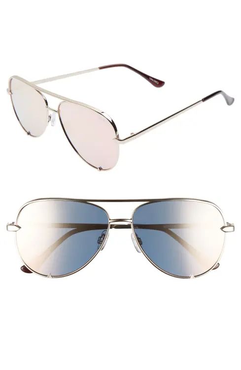 Quay Australia x Desi Perkins High Key Mini 57mm Aviator Sunglasses | Nordstrom