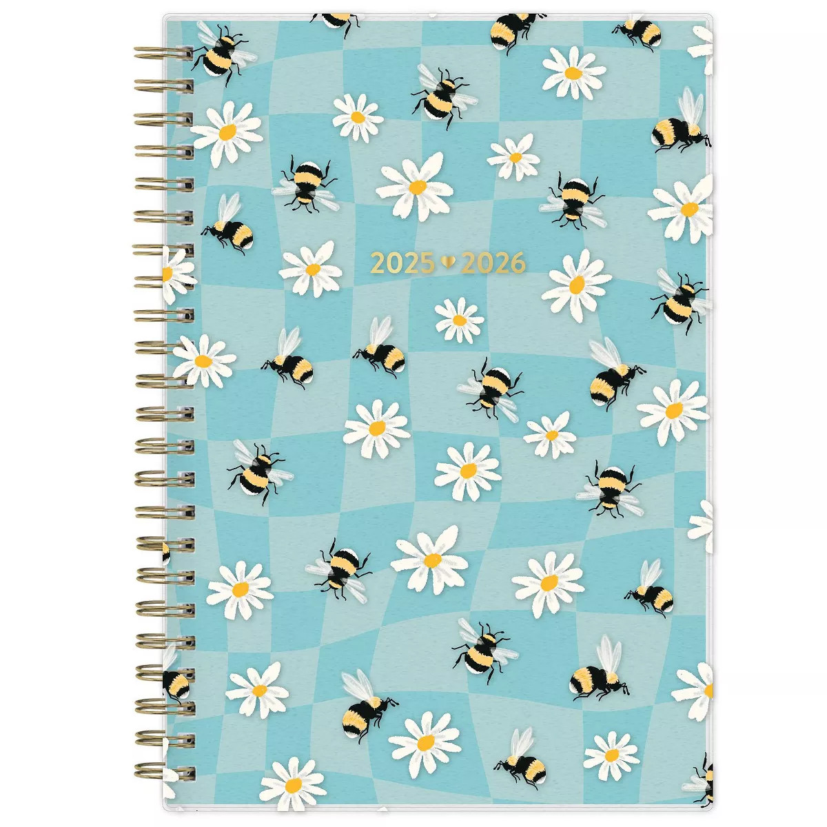 Blue Sky Color Me Courtney Wirebound Weekly/Monthly 5"x8" Frosted Dylan Bee Blue Check | Target