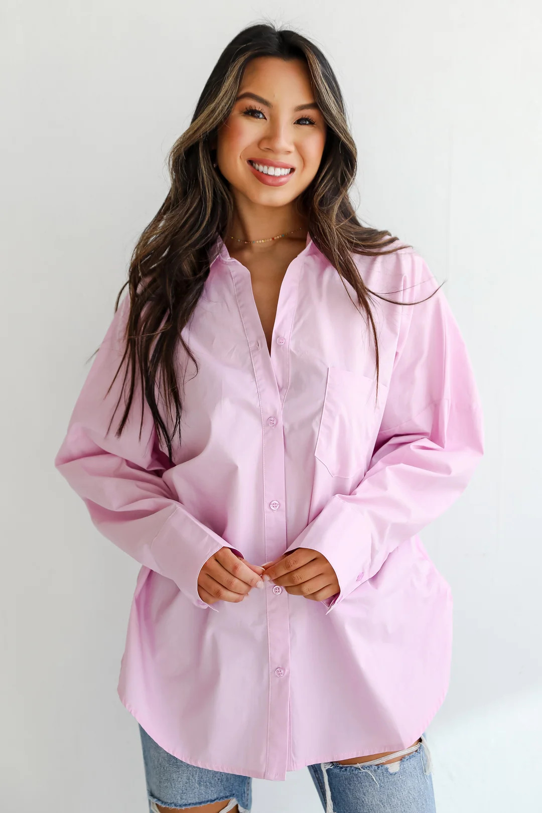 FINAL SALE - Hayden Lavender Button-Up Blouse - DU DEAL | Dress Up