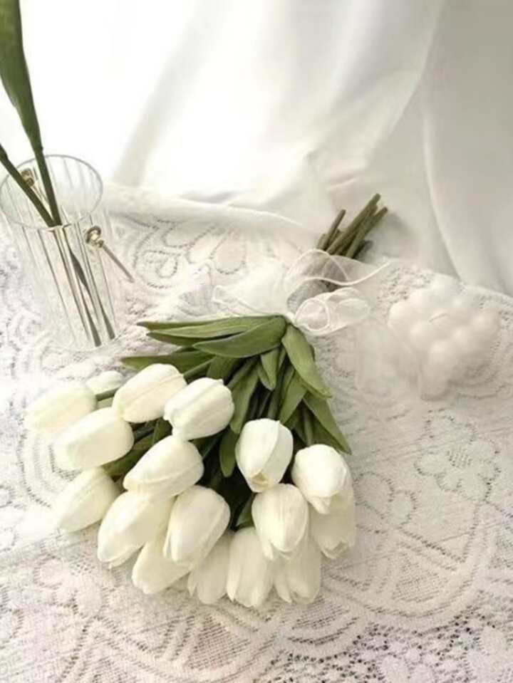 10pcs Tulip Artificial Flower Real Touch Artificial Bouquet PE Fake Flower for Wedding Decoration... | SHEIN