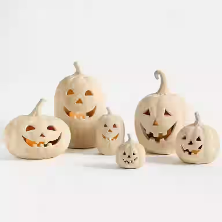 Hallowmas Handcrafted Terracotta Jack-O'-Lantern - Artisanal Halloween Decor with Hand-Carved Det... | Walmart (US)