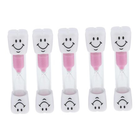 5pcs 3 Minutes Hourglass Kid Toothbrush Timer Sand Egg Timer - Pink 3mins | Walmart (US)