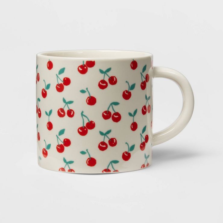 16oz Drinkware Mug Cherries White - Room Essentials™ | Target