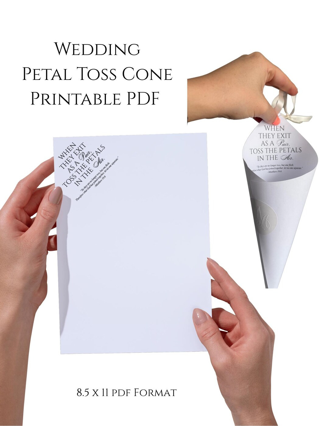 Printable Wedding Petal Toss Cones PDF | DIY Flower Girl Petal Favors, Instant Download PDF | Cer... | Etsy (US)