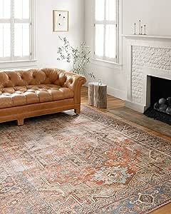 Loloi II Loren Collection LQ-15 Terracotta/Sky 8'-4" x 11'-6" Area Rug | Amazon (US)