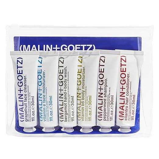 Malin + Goetz Essentials Starter Kit, Set of 6, 1 Fl. Oz. – Face Cleanser, Face Moisturizer, Ha... | Amazon (US)