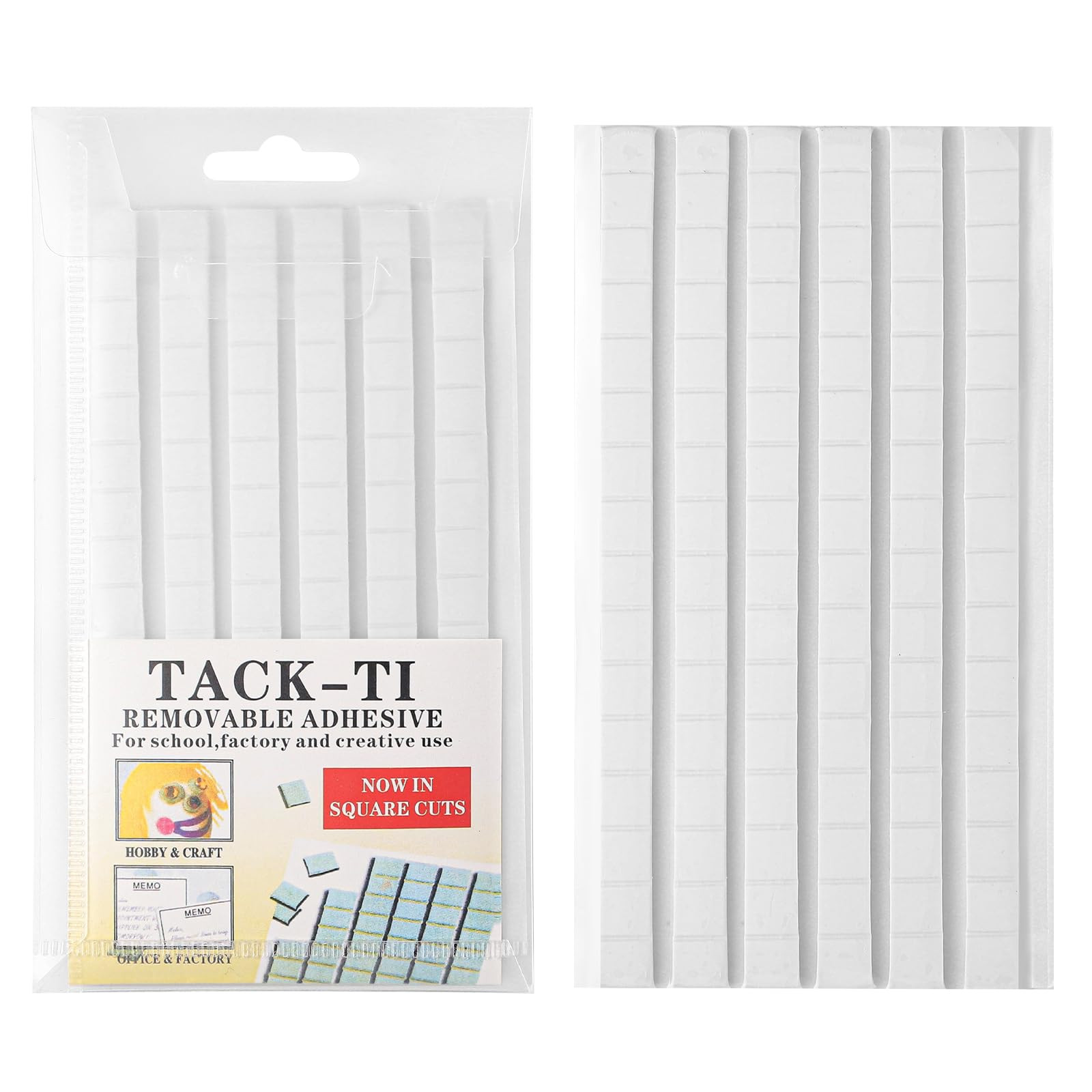 102 Pcs Adhesive Sticky Tack, Removable Poster Putty - Reusable Mounting Putty for Wall Hanging Pictures, Posters - Cleaning, Nail (White) | Amazon (US)
