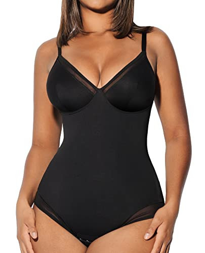 FeelinGirl Black Bodysuits for Women Shapewear Tummy Control Going Out Tank Tops Summer Jumpsuit | Amazon (US)