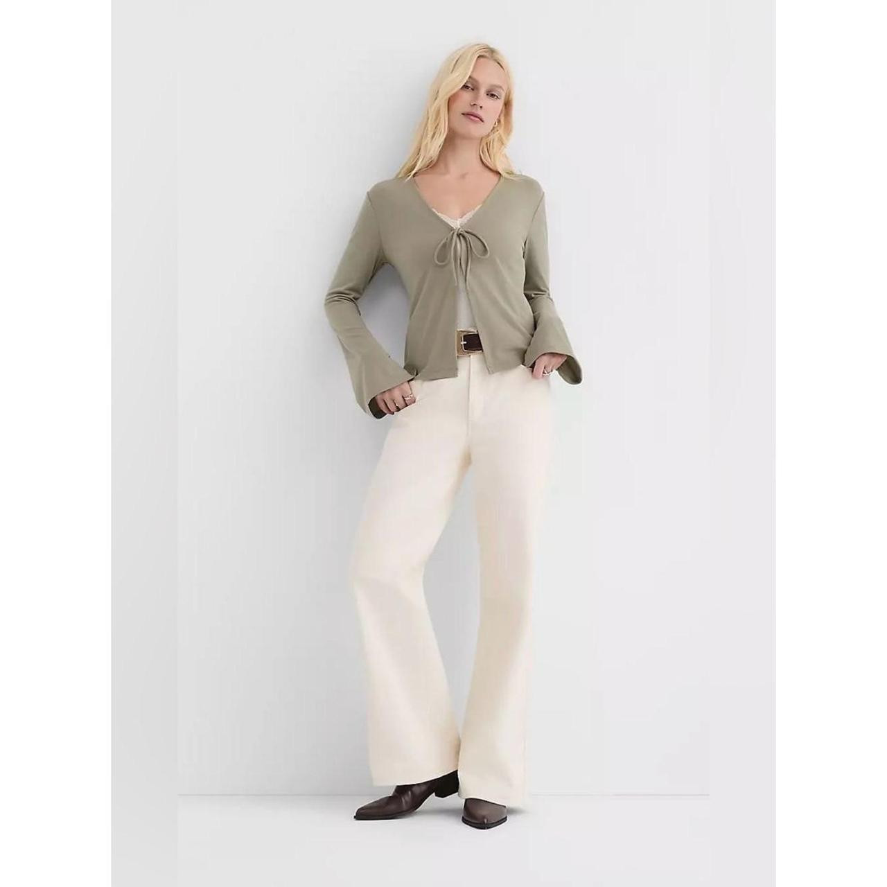 LOFT Women's Jeans - Cream | Depop US