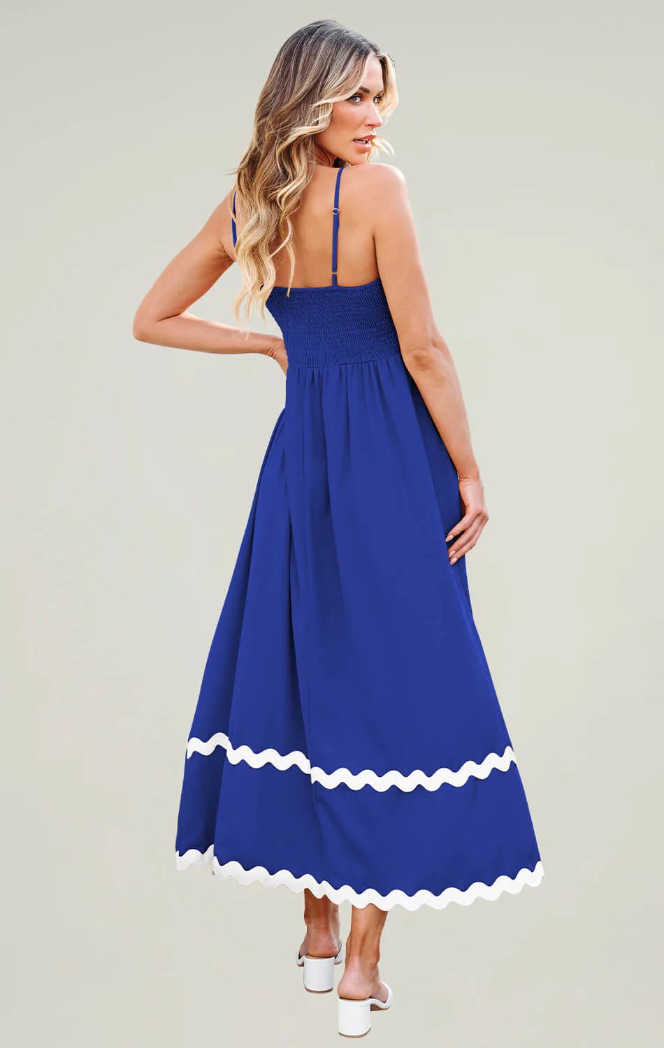 Shop Women's Flowy Maxi Dresses with Wrap V Neck - Angashion | Angashion Fashion Trends