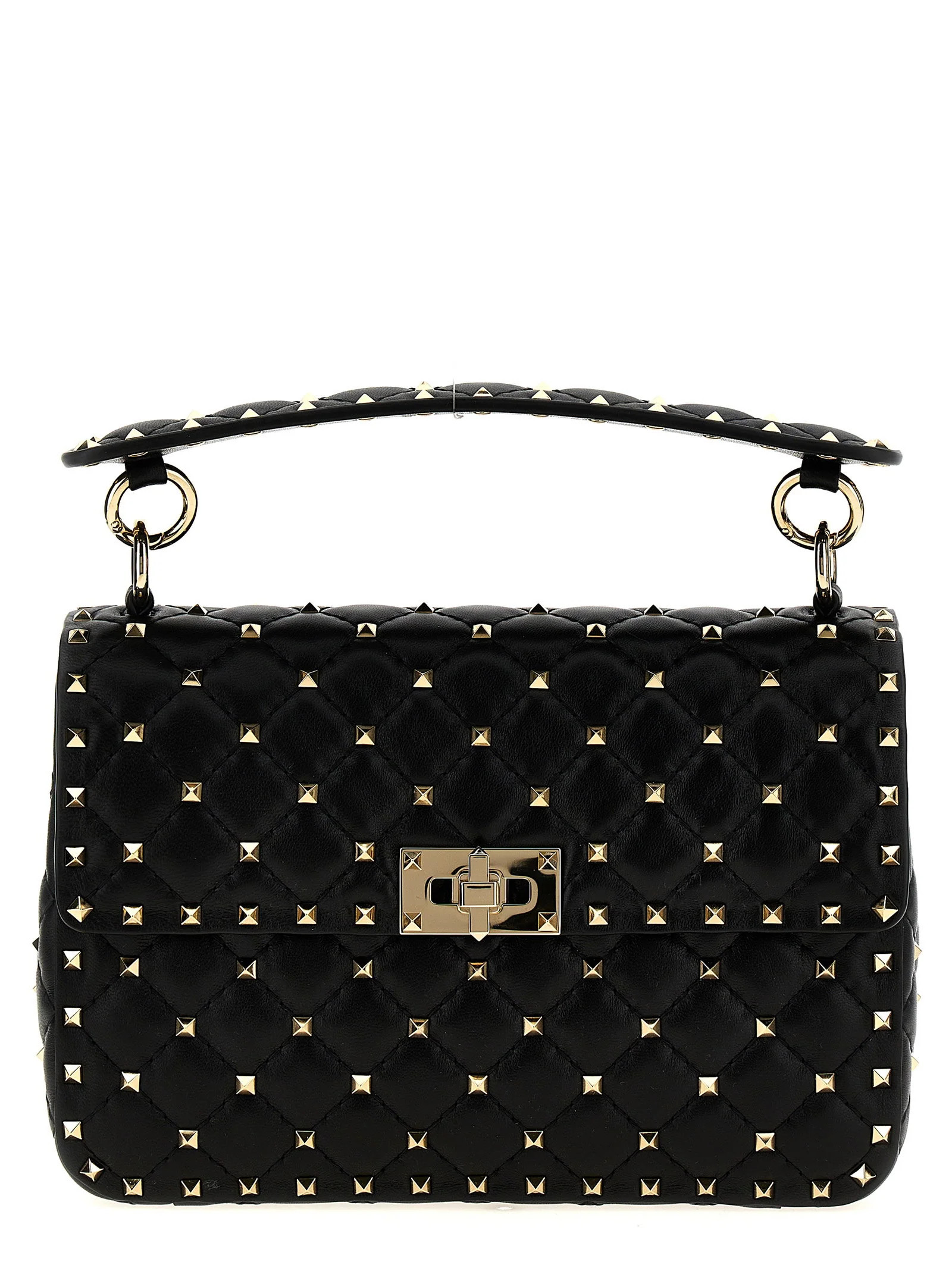 Valentino Garavani Rockstud Spike Shoulder Bag — Black | Italist Inc.