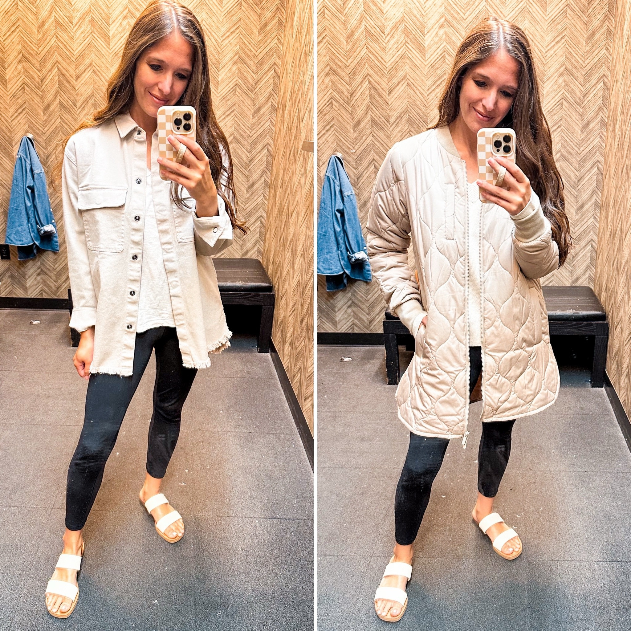 Lightweight jackets from the Nsale! Wearing XS in both! 
XS in tee
Sandals tts 

#LTKSaleAlert #LTKxNSale #LTKSummerSales