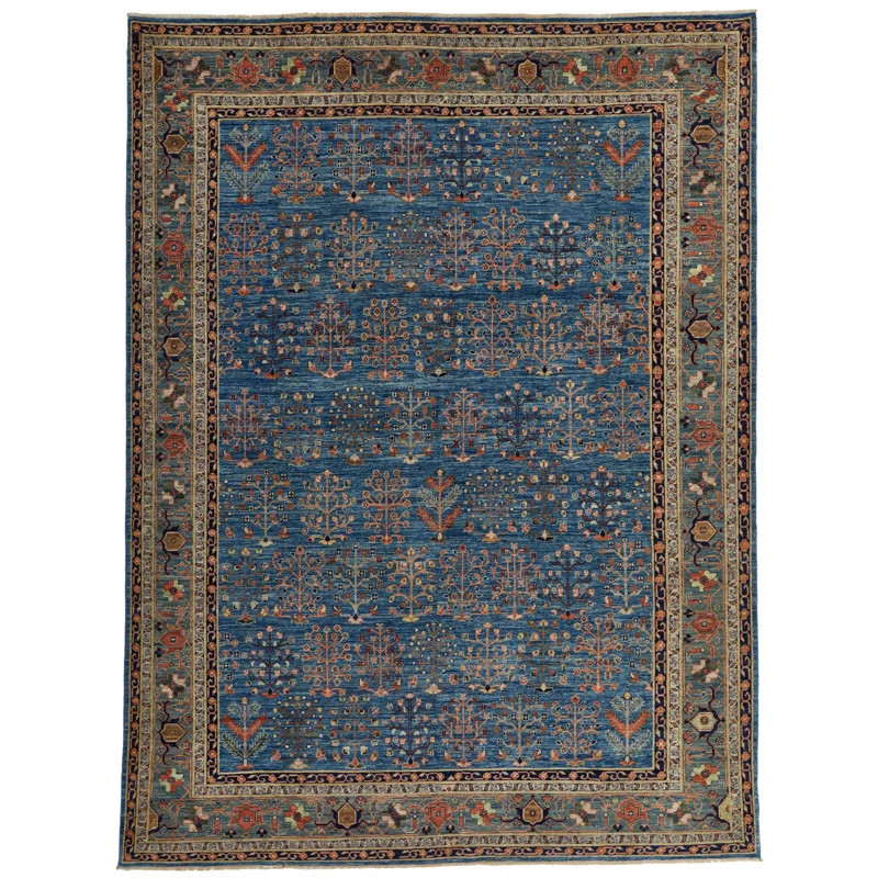 9x12 Blue and Green Anatolian Traditional Rug | Wayfair North America