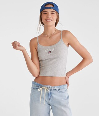 Seriously Soft USA Ribbed Graphic Tank | Aeropostale