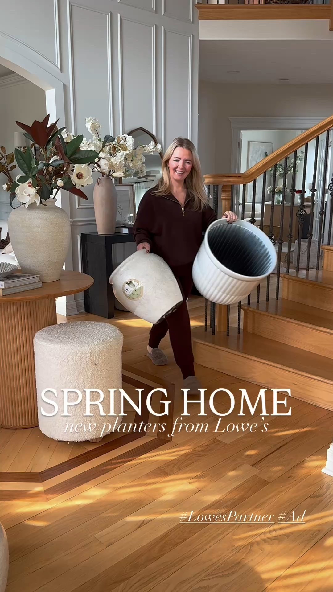 #ad I found the perfect planters for my plants this season at @loweshomeimprovement but they are also perfect for outdoor plants! I love the texture and modern sleek design of these. You won’t believe the price! #lowespartner #lowes #ourdoorplanters #planters #homerefresh #springhome #sale #spring #plants 

#LTKSaleAlert #LTKWatchNow #LTKHome