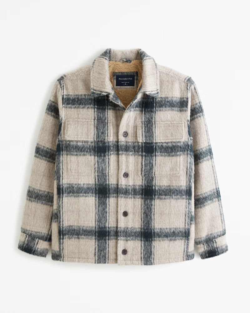 Sherpa-Lined Shirt Jacket | Abercrombie & Fitch (US)