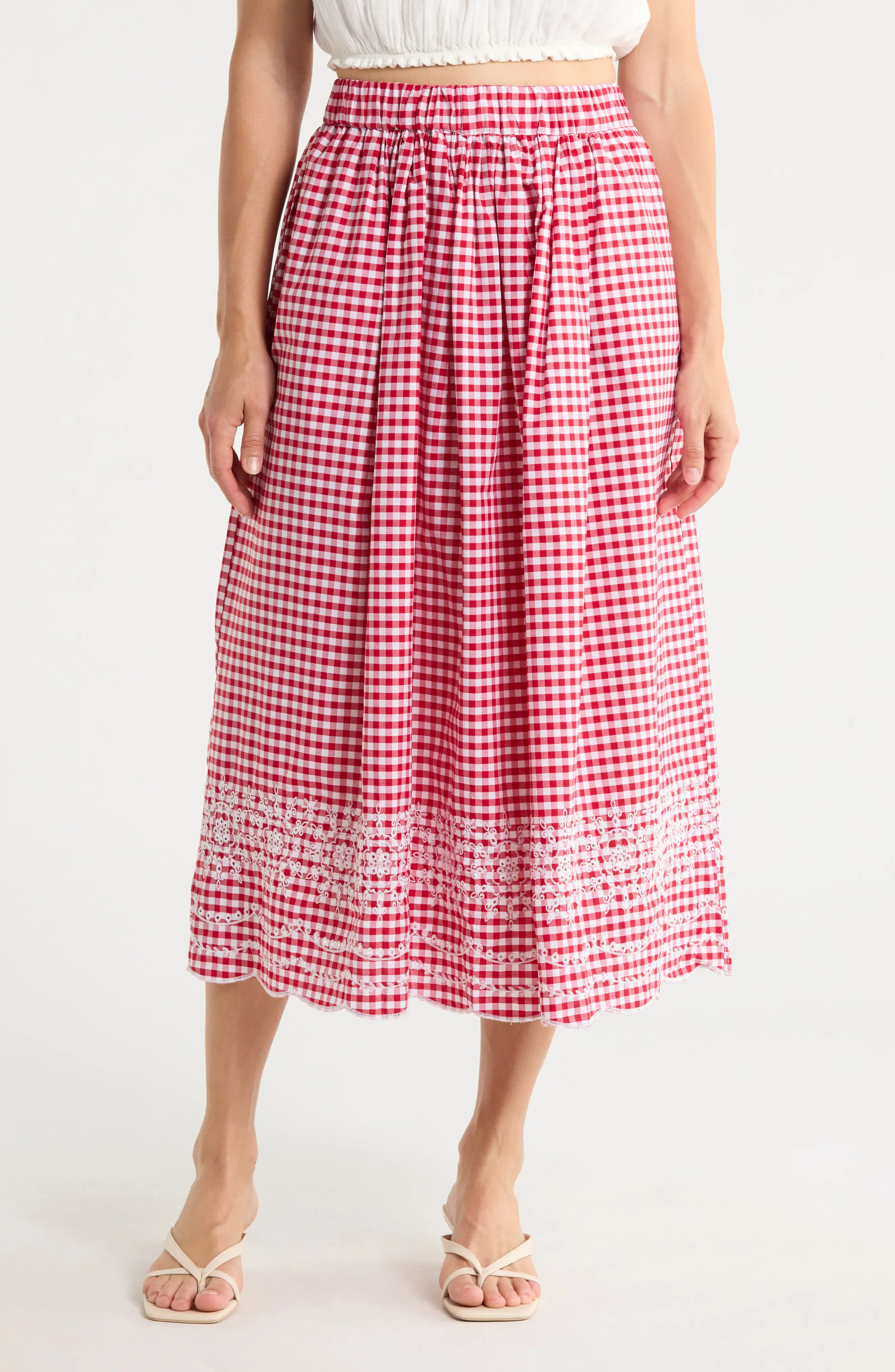 A-Line Embroidery Midi Skirt (Women) | Nordstromrack | Nordstrom Rack