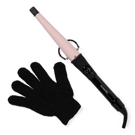 Plugged In Pink Cone Ceramic Curling Wand 1 Inch tapered barrel | Walmart (US)