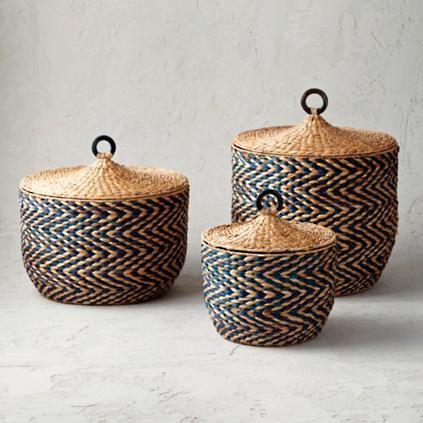 Zelda Lidded Baskets | Frontgate