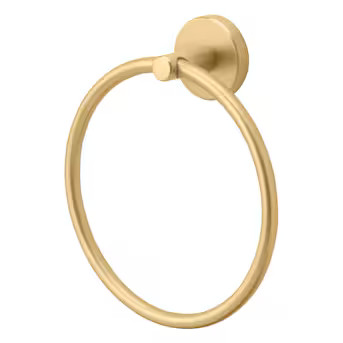 allen + roth Harlow Brushed Gold Wall mount Single Towel Ring | Lowe's