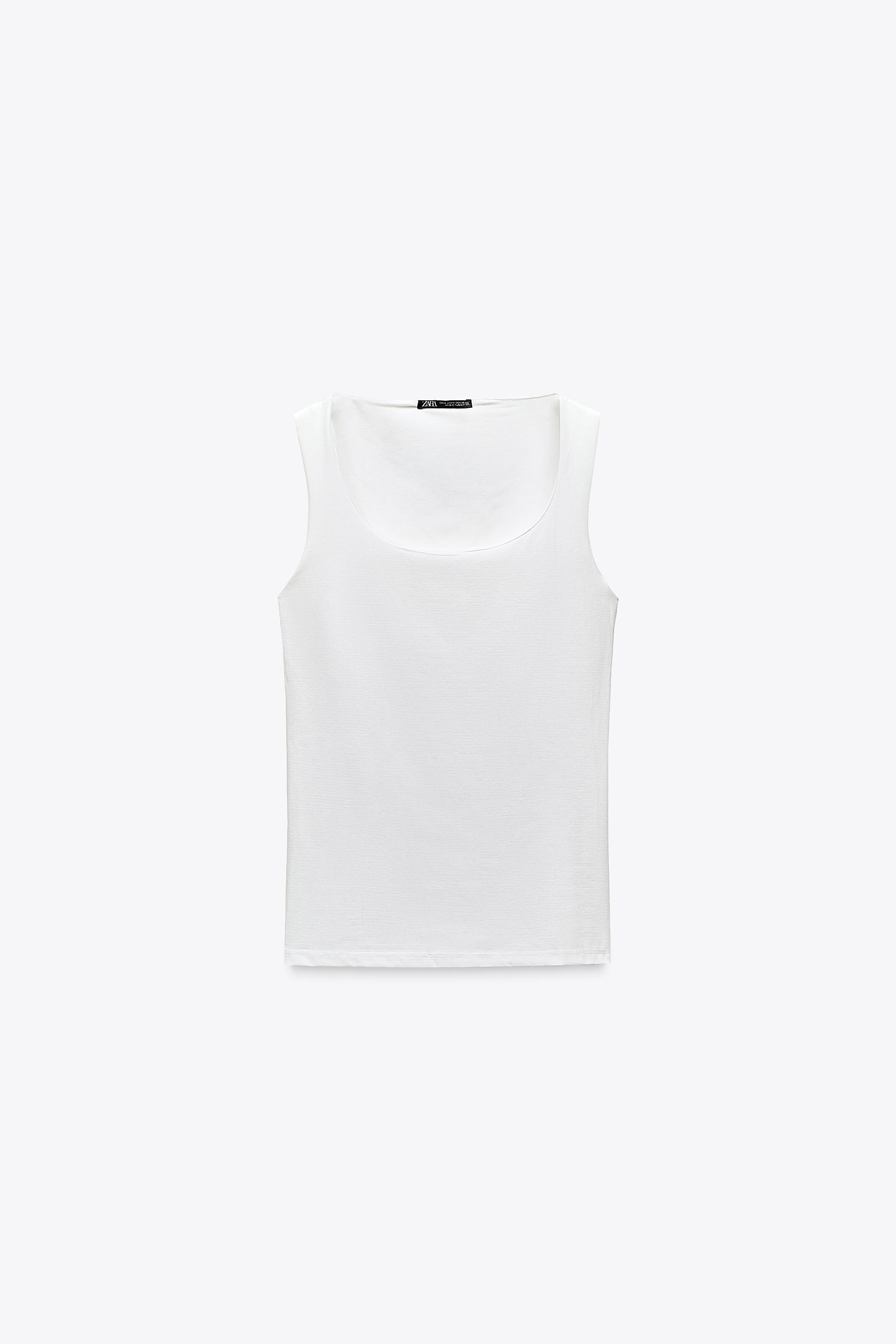 WIDE STRAP POLYAMIDE TOP | Zara US