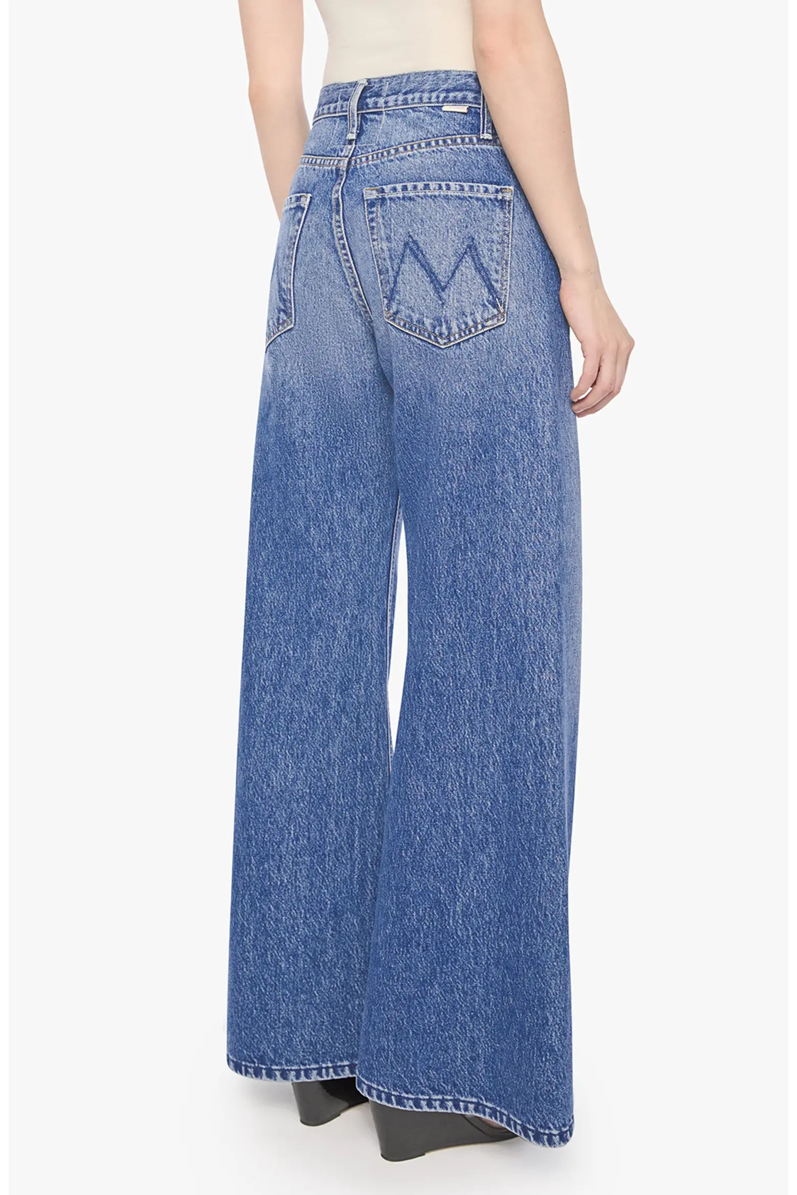 MOTHER Lil Lemon Twist Sneak High Waist Wide Leg Jeans (Women) | Nordstrom | Nordstrom