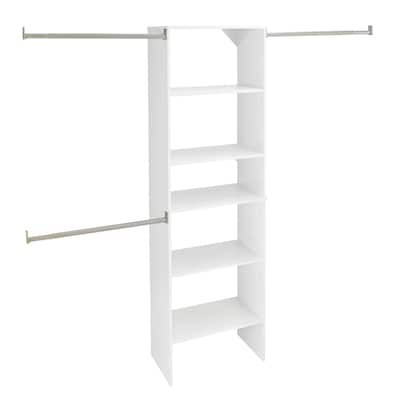 ClosetMaid BrightWood 5-ft to 10-ft W x 6.85-ft H White Wood Closet Kit Lowes.com | Lowe's