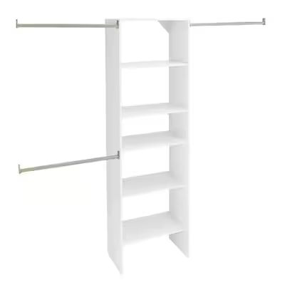 ClosetMaid BrightWood 5-ft to 10-ft W x 6.85-ft H White Wood Closet Kit Lowes.com | Lowe's