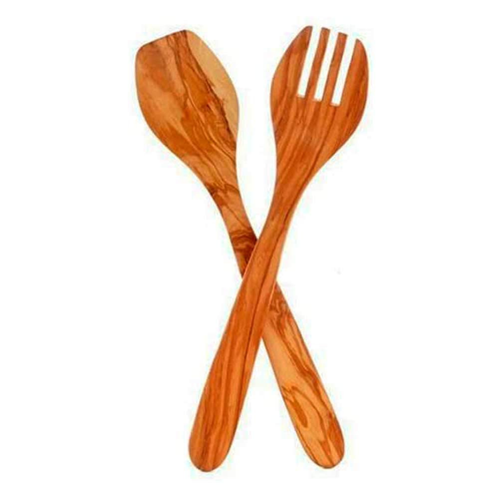 Eddington Italian Olive Wood Salad Server, Handcrafted in Europe, 2-Piece Set, 13-Inches | Amazon (US)