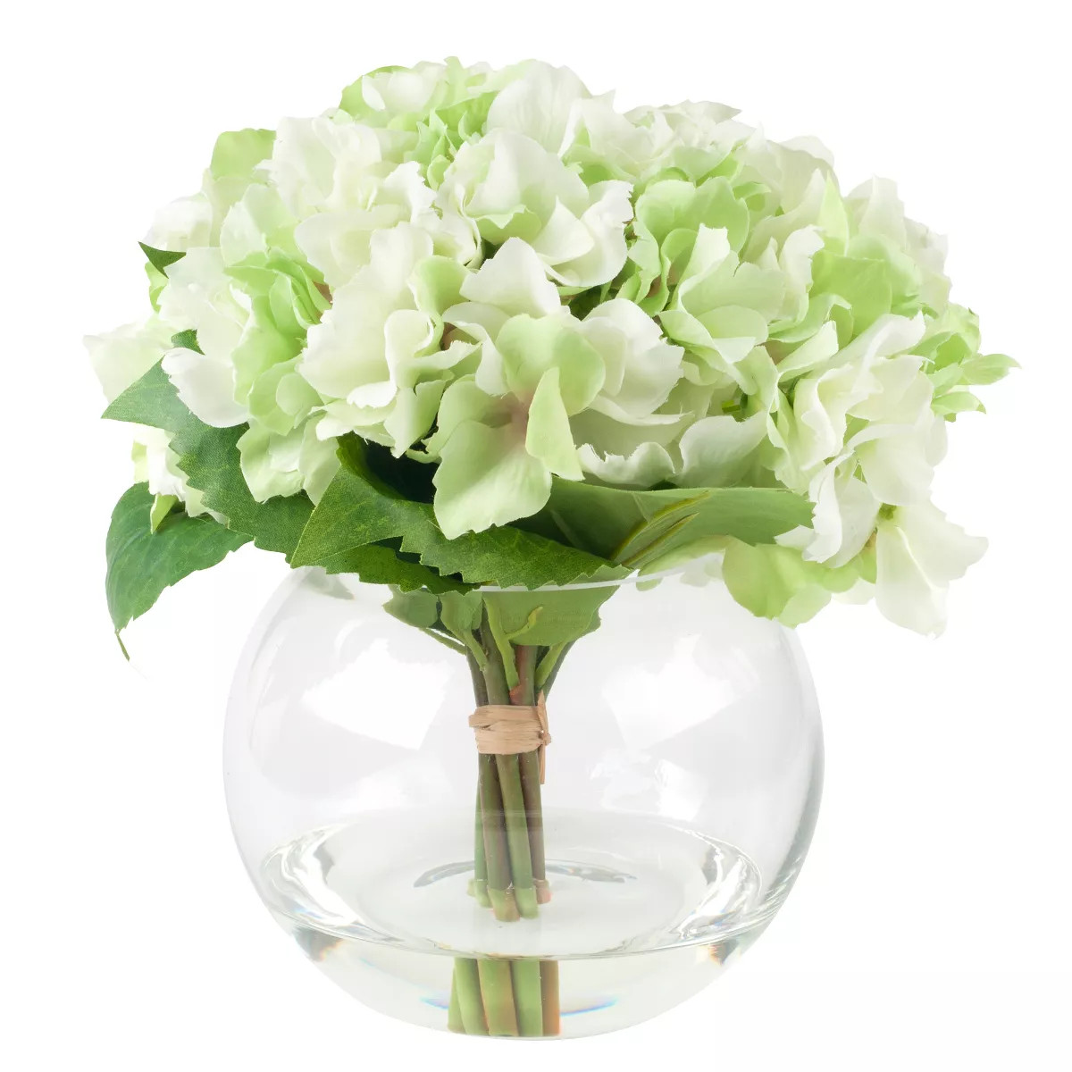 Hydrangea Floral Arrangement in Vase - 5-Count Artificial Flowers with Leaves in Faux Water-Fille... | Target