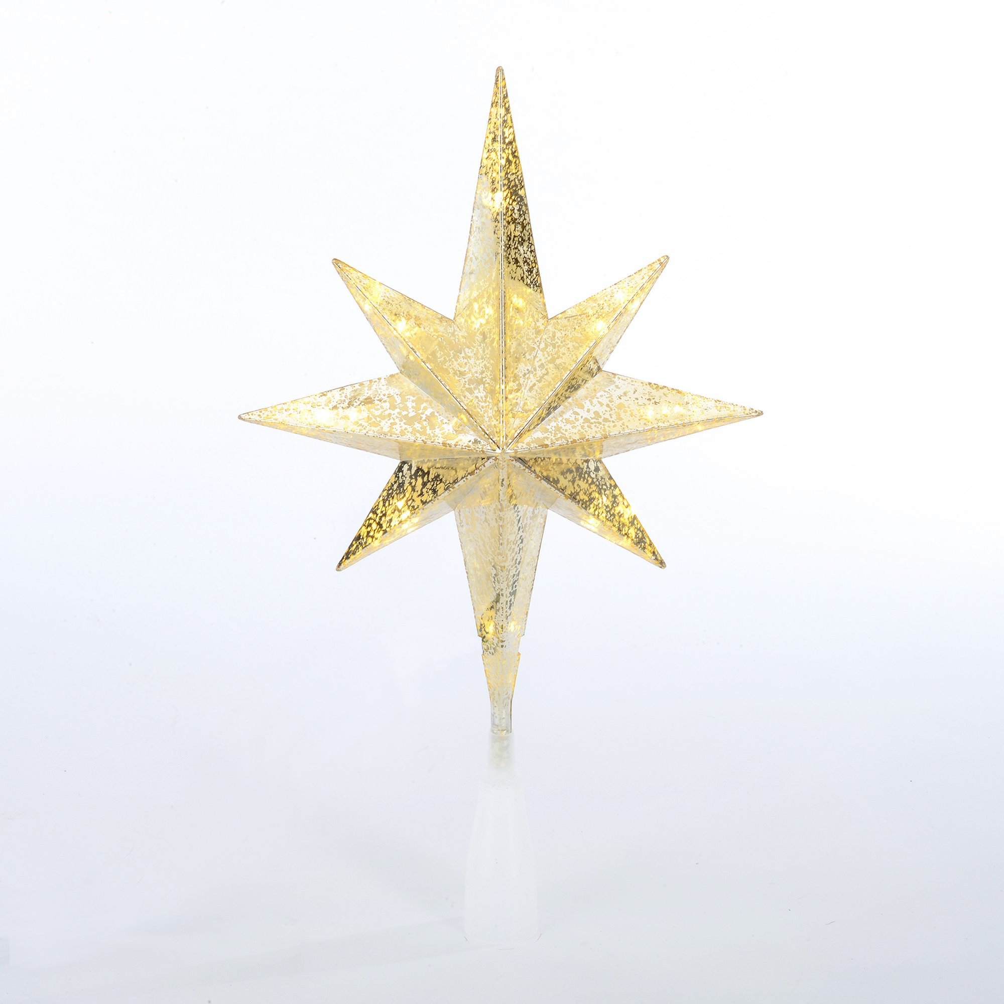 14" LED Christmas Tree Topper, Gold Star, Holiday Time | Walmart (US)