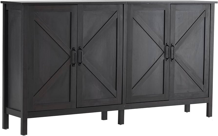 ivinta Buffet Cabinet, Sideboard, Credenza, Kitchen Storage Cabinet, with 3-Level Adjustable Shel... | Amazon (US)