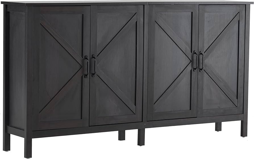 ivinta Buffet Cabinet, Sideboard, Credenza, Kitchen Storage Cabinet, with 3-Level Adjustable Shel... | Amazon (US)