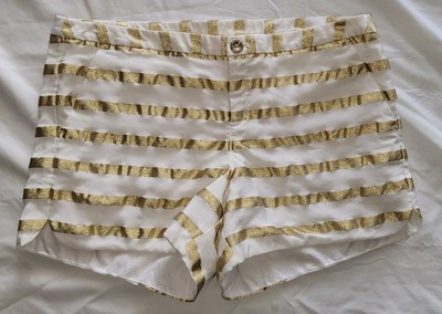 Womens Lily Pulitzer Gold/Ivory Striped Shorts (Size: 10) | eBay US