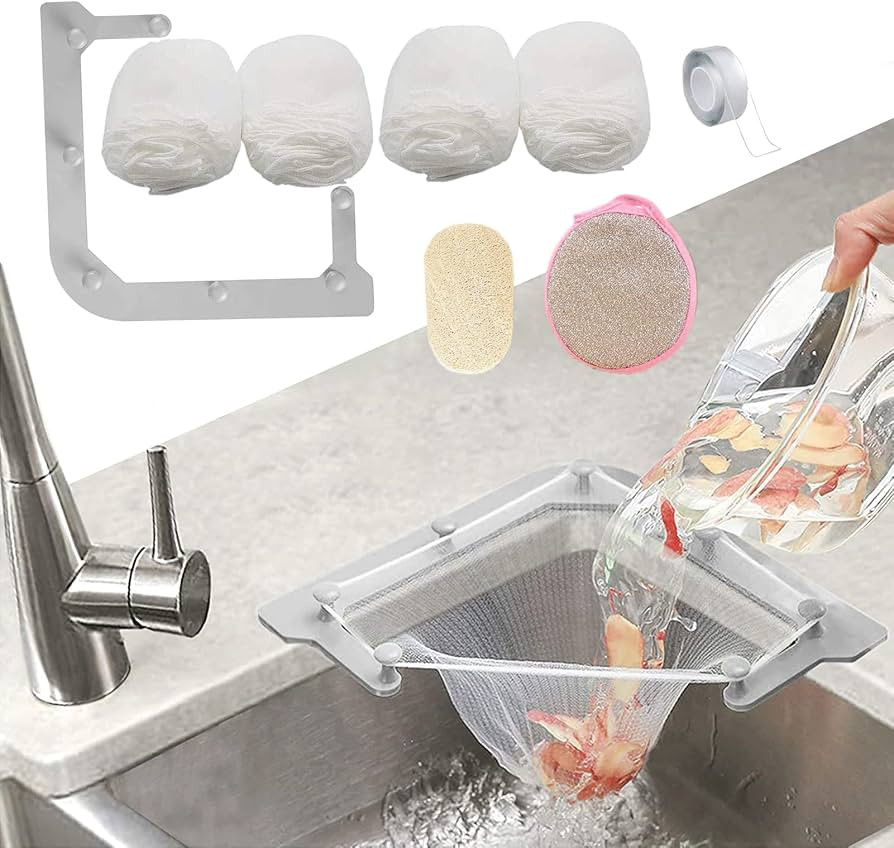 Kitchen Sink Triangle Tri-Holder Filter, Kitchen Sink Strainer, Sink Drain Strainer, with a Trian... | Amazon (US)