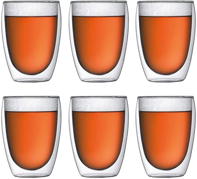 Bodum Pavina Double-Wall Insulated Glasses, Borosilicate Glass, 12 Oz., Set of 6, Clear | Amazon (US)