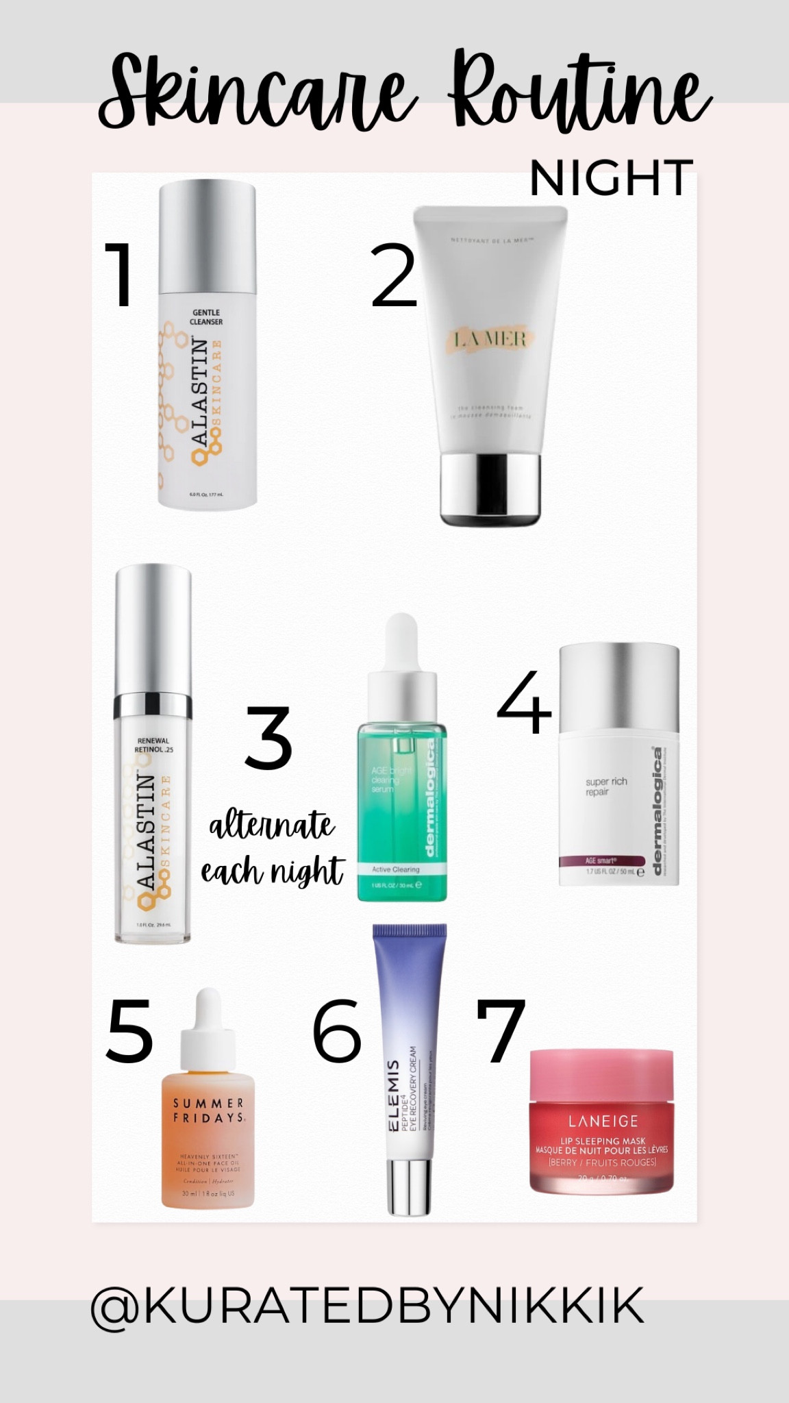 Skincare night cleanser moisturizer face oil lip mask retinol

#LTKbeauty #LTKFind