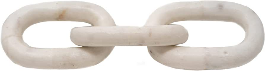 Kristin Decor 13.5" Long Rustic Luxury White Marble Chain Link Décor Decorative Object, Marble D... | Amazon (US)