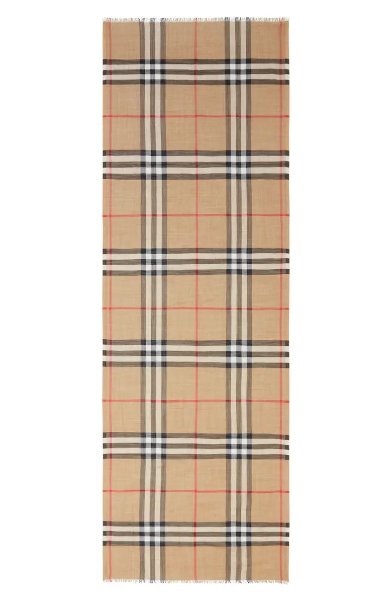 Burberry Giant Check Print Wool & Silk Scarf | Nordstrom | Nordstrom