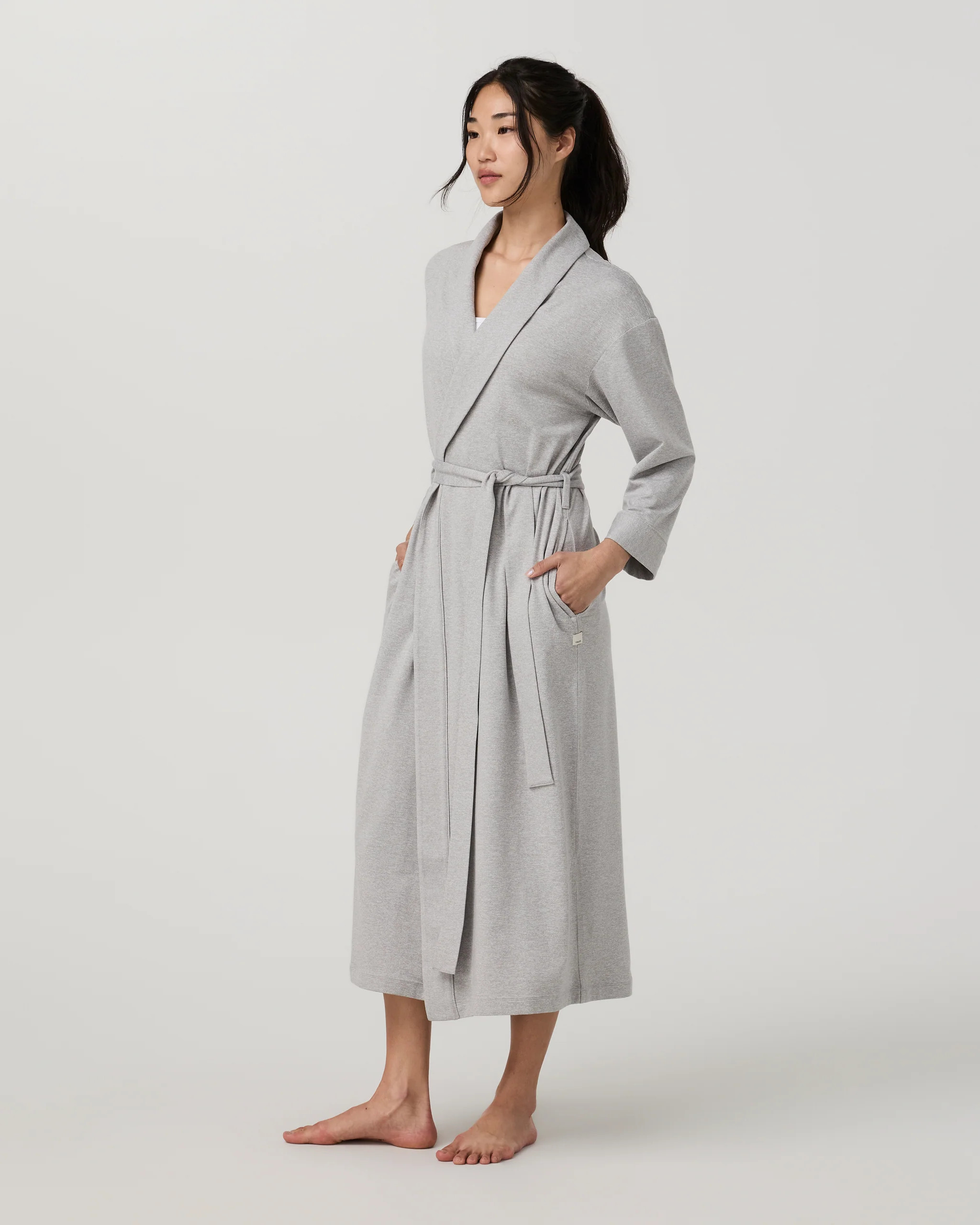 DreamKnit™ Robe – Pale Grey Heather Lounge Robe – Vuori | Vuori Clothing (US & Canada)