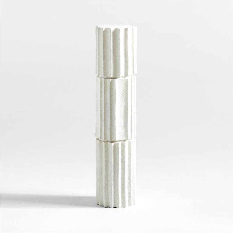 Pompeii Fluted Pedestal Table by Athena Calderone | Crate & Barrel | Crate & Barrel