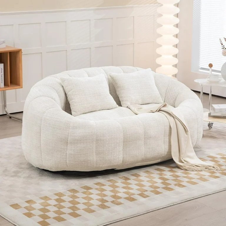 Bean Bag Sofa Couch,Super Soft Giant Bean Bag Chair,Comfy Loveseat Sofa with 2 Pillows, Round Laz... | Walmart (US)