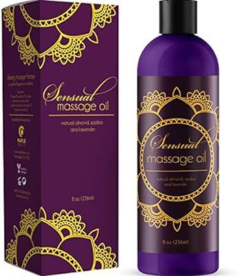 Sensual Massage Oil with Relaxing Lavender Almond Oil and Jojoba for Men and Women – 100% Natur... | Amazon (US)