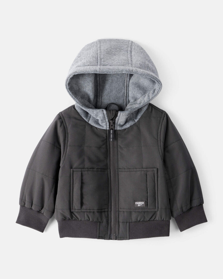 Baby Boy Long-Sleeve Midweight Quilted Bomber Jacket - Black - OshKosh B'gosh | Carter's | Carter's Inc